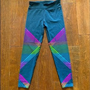 Gap fit Kids XL leggings gray/neon mix